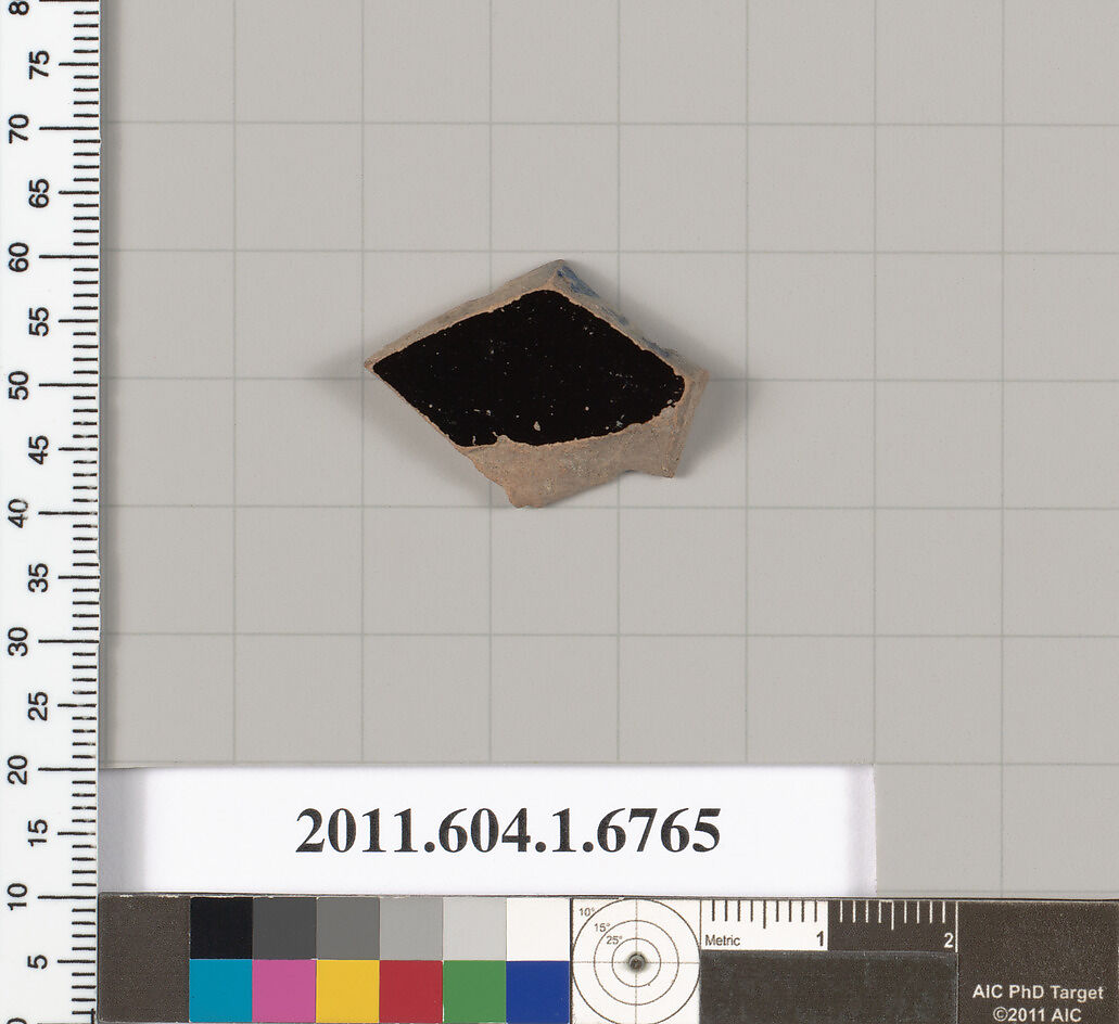 Terracotta fragment of a kylix (drinking cup), Terracotta, Greek, Attic