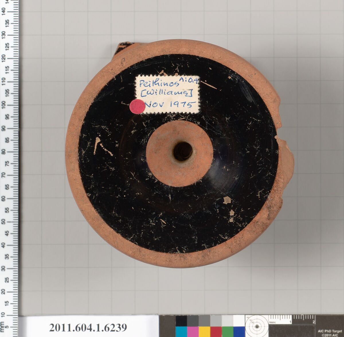 Terracotta fragment of a kylix (drinking cup), Attributed to Peithinos [Dyfri Williams], Terracotta, Greek, Attic
