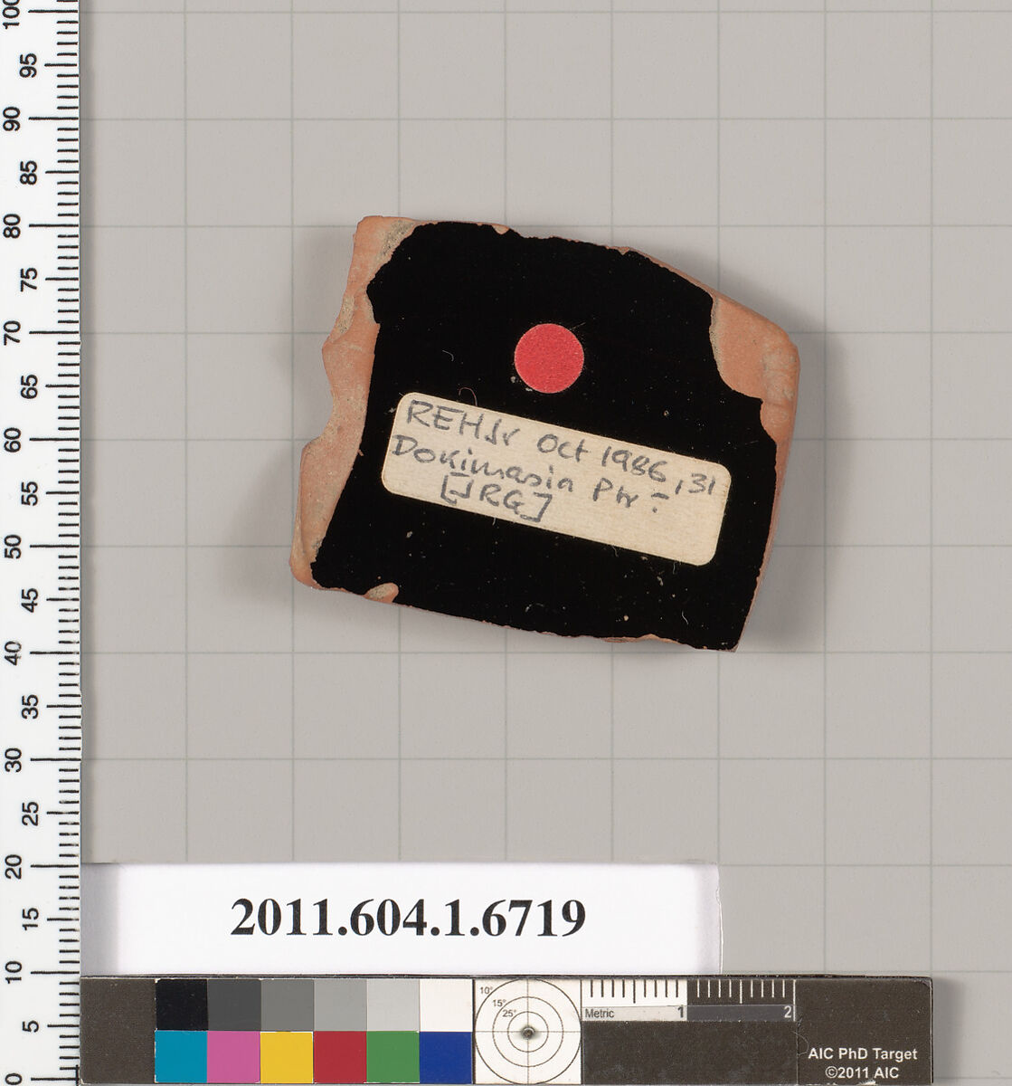 Terracotta fragment of a kylix (drinking cup), Attributed to the Dokimasia Painter [J.R. Guy], Terracotta, Greek, Attic