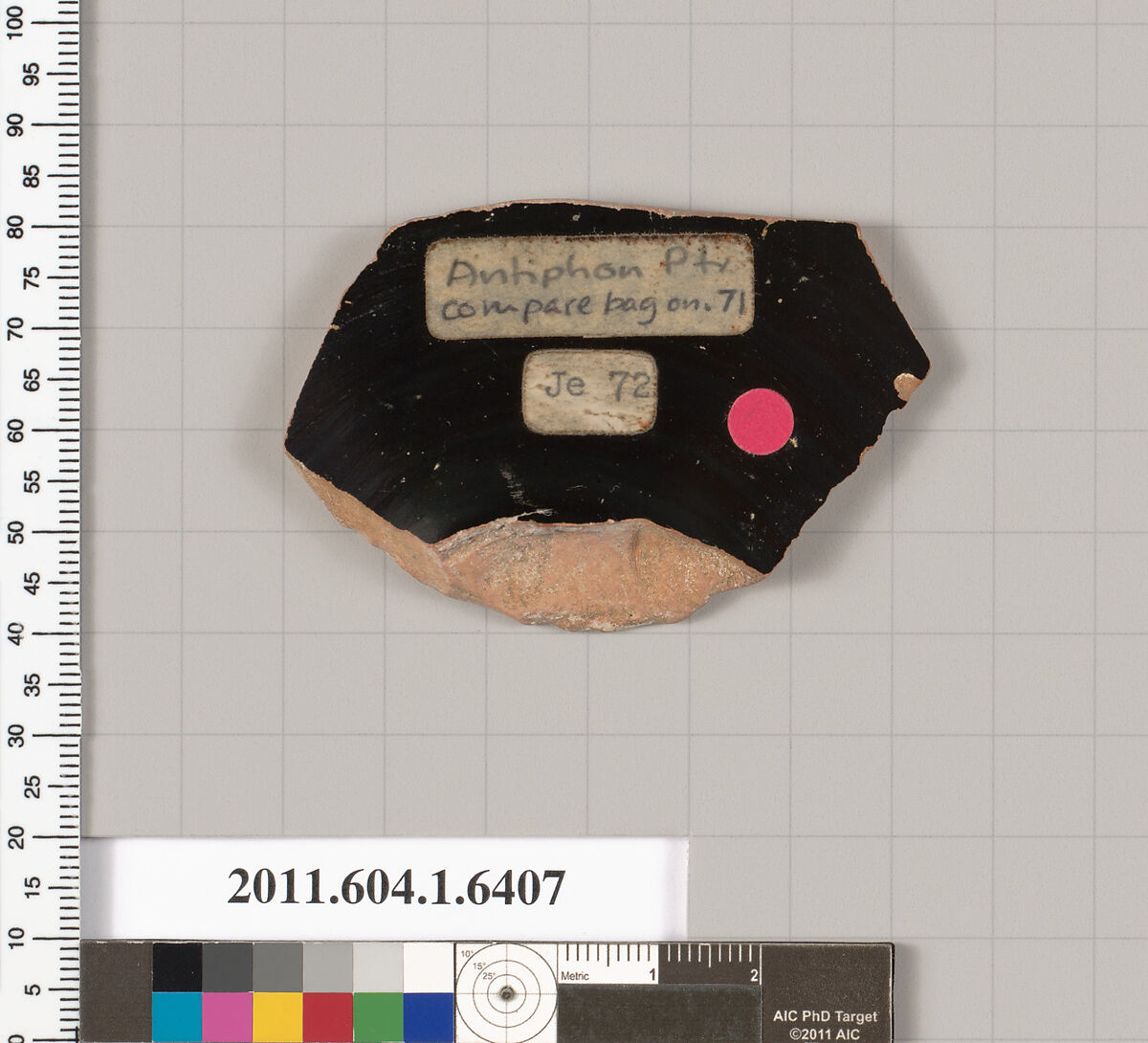 Terracotta fragment of a kylix (drinking cup), Attributed to the Antiphon Painter [DvB], Terracotta, Greek, Attic