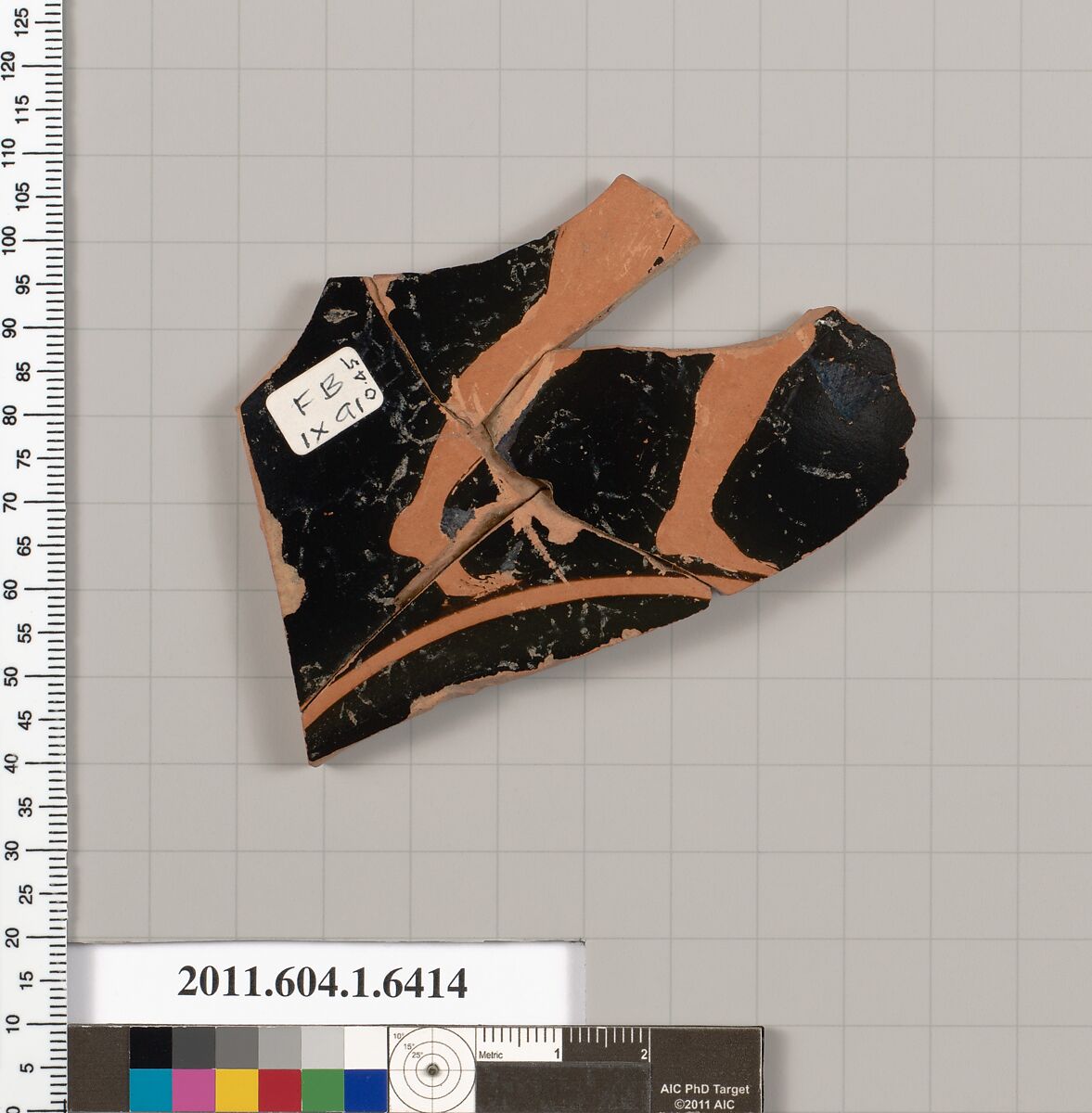 Terracotta fragment of a kylix (drinking cup), Attributed to the Antiphon Painter [DvB], Terracotta, Greek, Attic