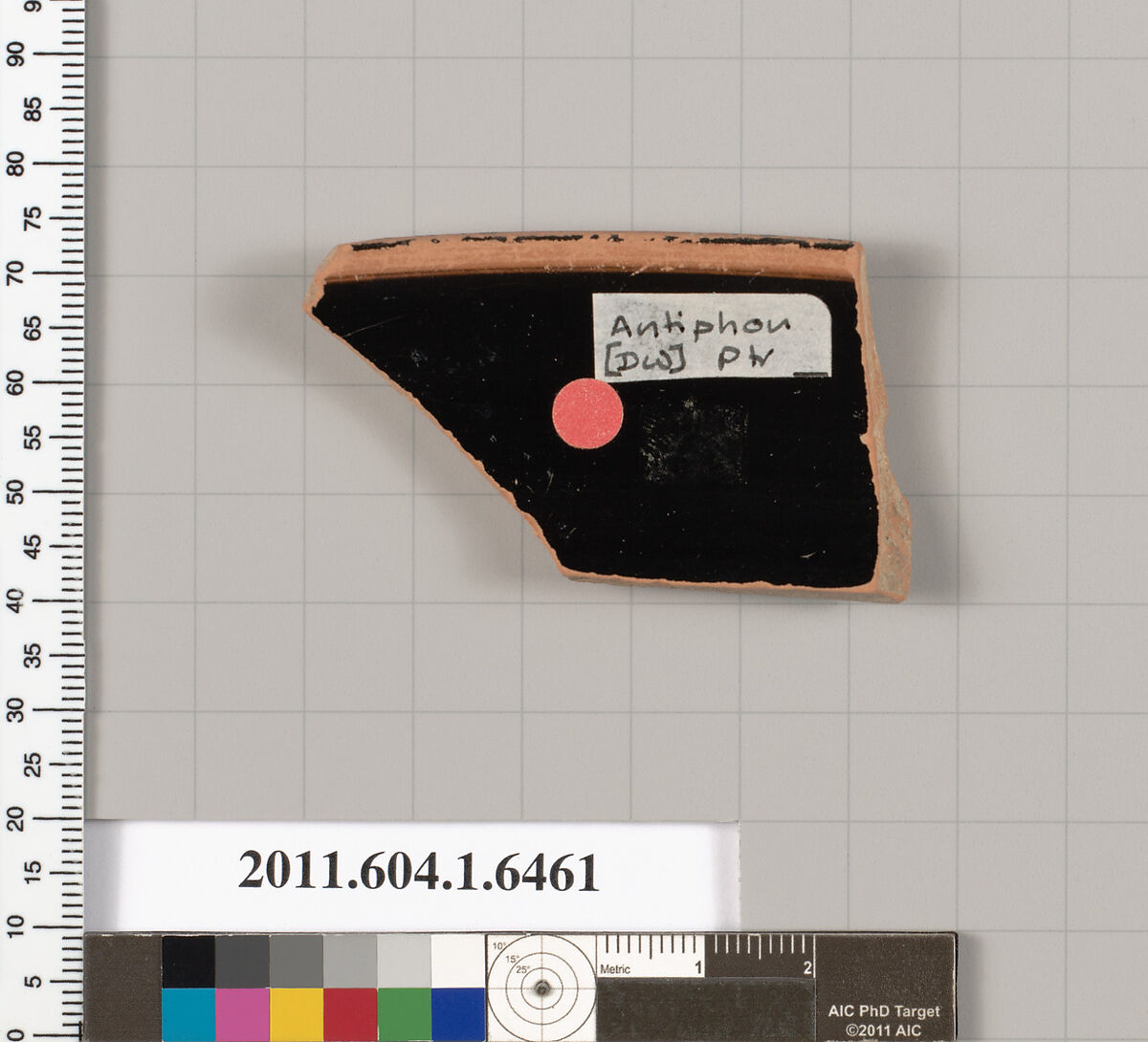 Terracotta rim fragment of a kylix (drinking cup), Attributed to the Antiphon Painter [Dyfri Williams], Terracotta, Greek, Attic