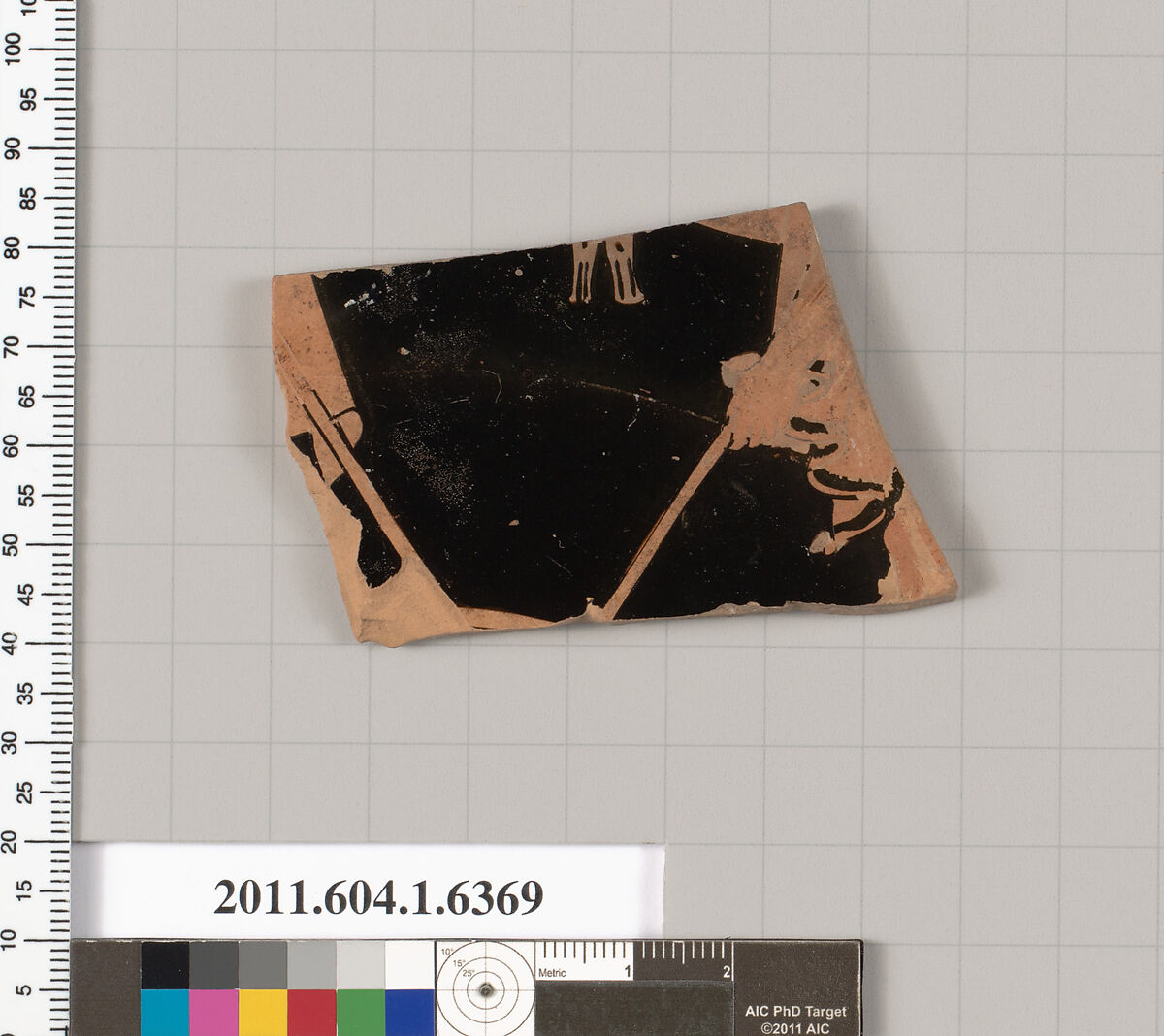 Terracotta fragment of a kylix (drinking cup), Attributed to the Pistoxenos Painter  , early [DvB], Terracotta, Greek, Attic