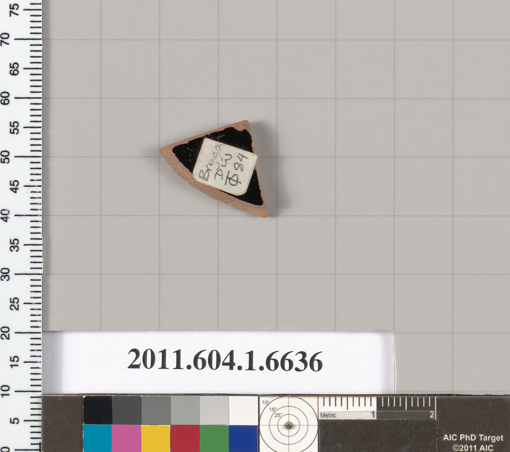 Terracotta fragment of a kylix (drinking cup), Attributed to the Brygos Painter [DvB], Terracotta, Greek, Attic