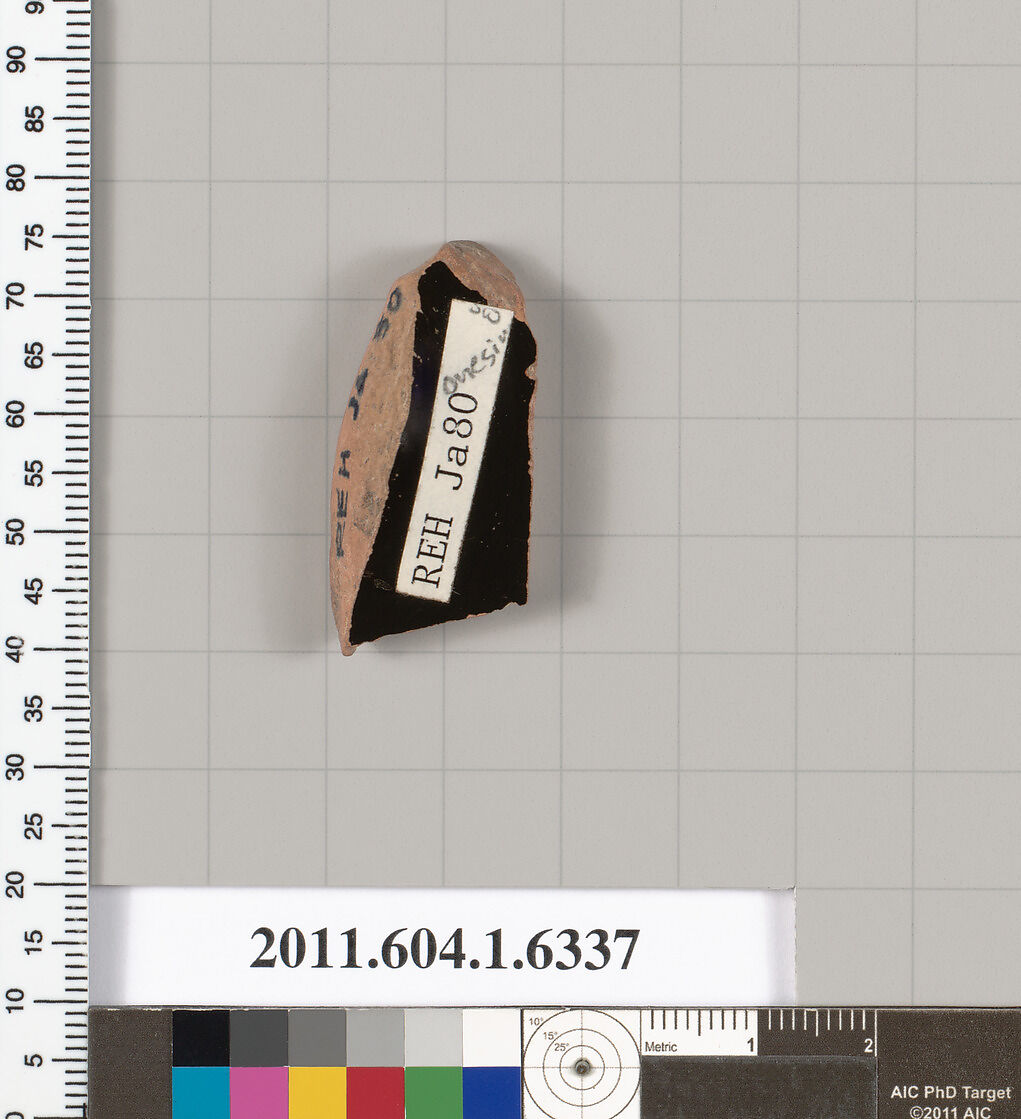 Terracotta fragment of a kylix (drinking cup), Attributed to Onesimos [Dyfri Williams], Terracotta, Greek, Attic