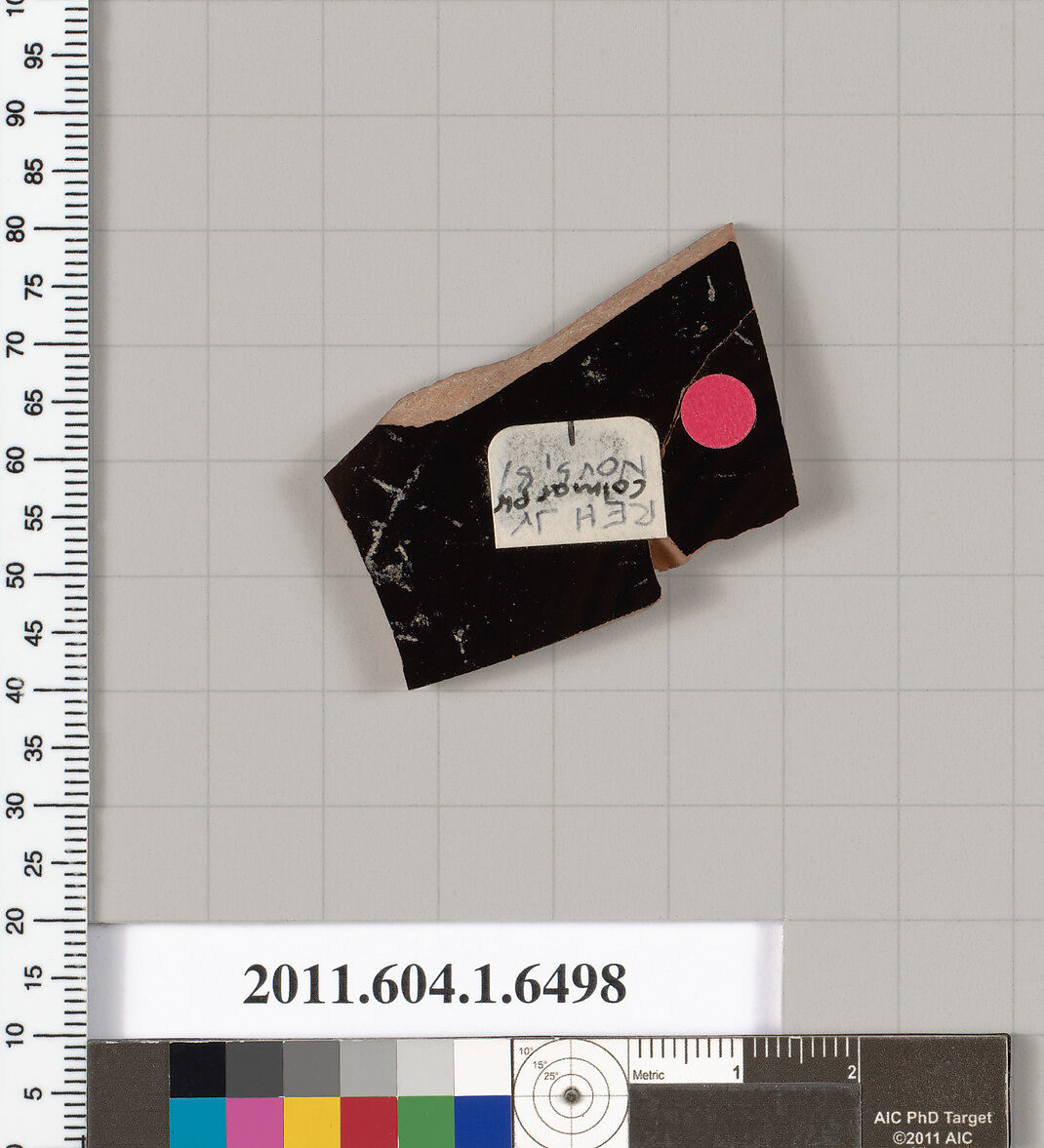 Terracotta fragment of a kylix (drinking cup), Attributed to the Colmar Painter [DvB], Terracotta, Greek, Attic