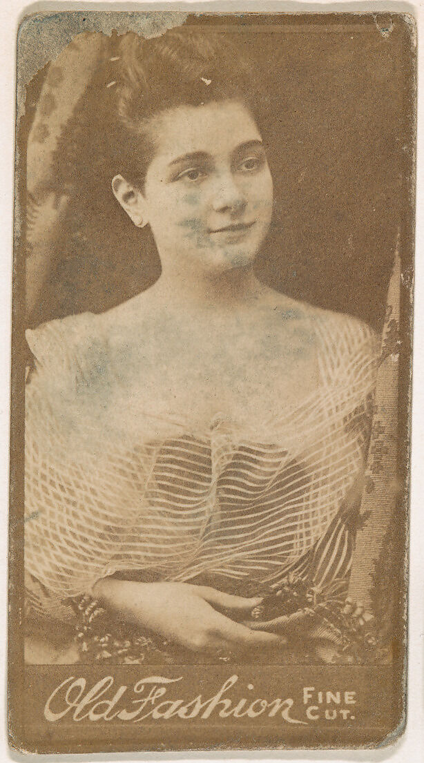 Actress wearing striped blouse, from the Actresses series (N664) promoting Old Fashion Fine Cut Tobacco, Albumen photograph 