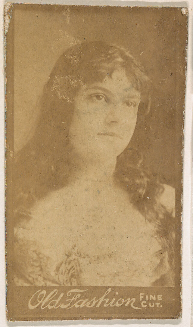 Actress with long hair, from the Actresses series (N664) promoting Old Fashion Fine Cut Tobacco, Albumen photograph 
