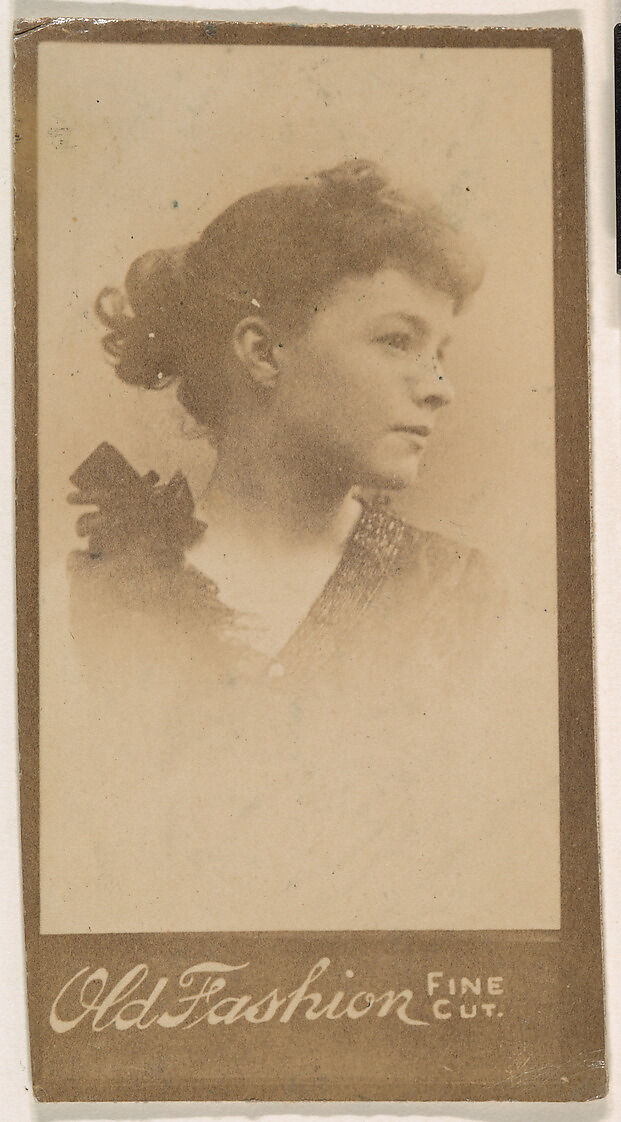 Portrait of actress in profile, from the Actresses series (N664) promoting Old Fashion Fine Cut Tobacco, Albumen photograph 