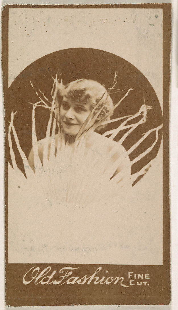 Actress posing behind reeds, from the Actresses series (N664) promoting Old Fashion Fine Cut Tobacco, Albumen photograph 