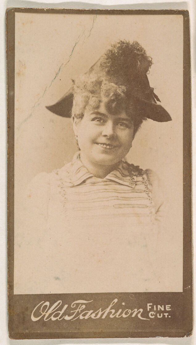 Actress wearing feathered hat, from the Actresses series (N664) promoting Old Fashion Fine Cut Tobacco, Albumen photograph 