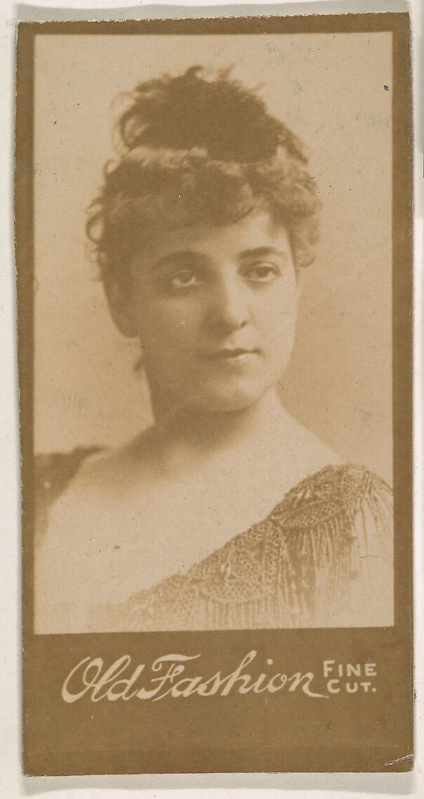 Actress wearing feather in hair, from the Actresses series (N664) promoting Old Fashion Fine Cut Tobacco, Albumen photograph 