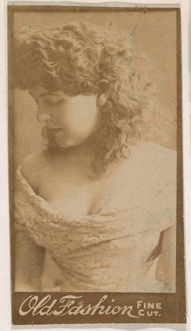 Portrait of actress in profile, from the Actresses series (N664) promoting Old Fashion Fine Cut Tobacco, Albumen photograph 