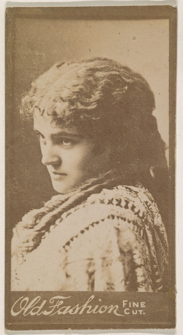 Actress with hair in long ringlets, from the Actresses series (N664) promoting Old Fashion Fine Cut Tobacco, Albumen photograph 