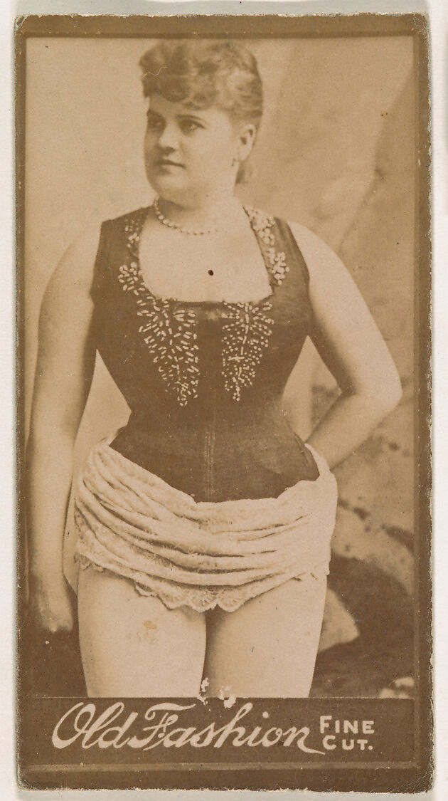 Actress standing with hand on hip, from the Actresses series (N664) promoting Old Fashion Fine Cut Tobacco, Albumen photograph 