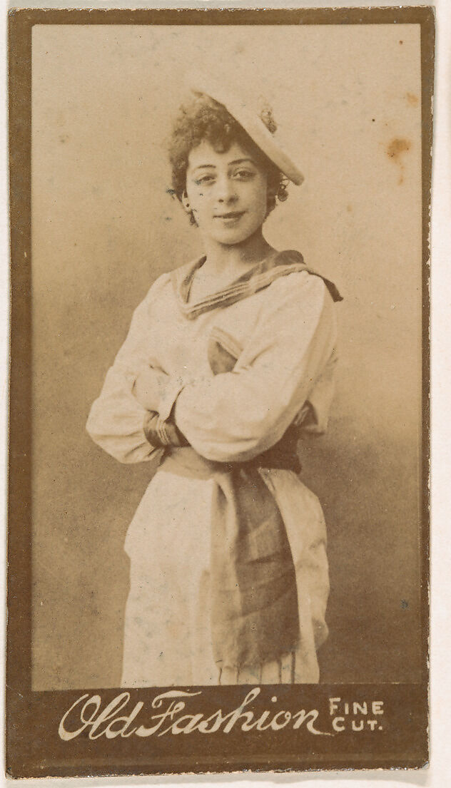 Actress dressed in sailor-inspired costume, from the Actresses series (N664) promoting Old Fashion Fine Cut Tobacco, Albumen photograph 