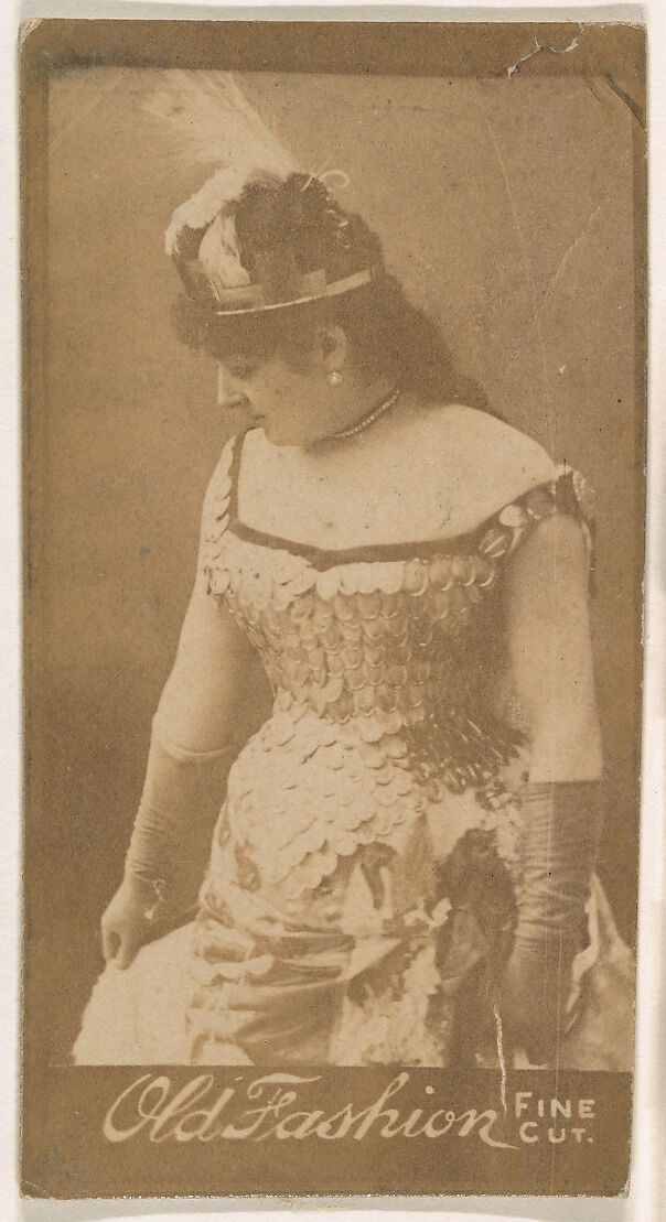 Actress wearing feathered hat, from the Actresses series (N664) promoting Old Fashion Fine Cut Tobacco, Albumen photograph 