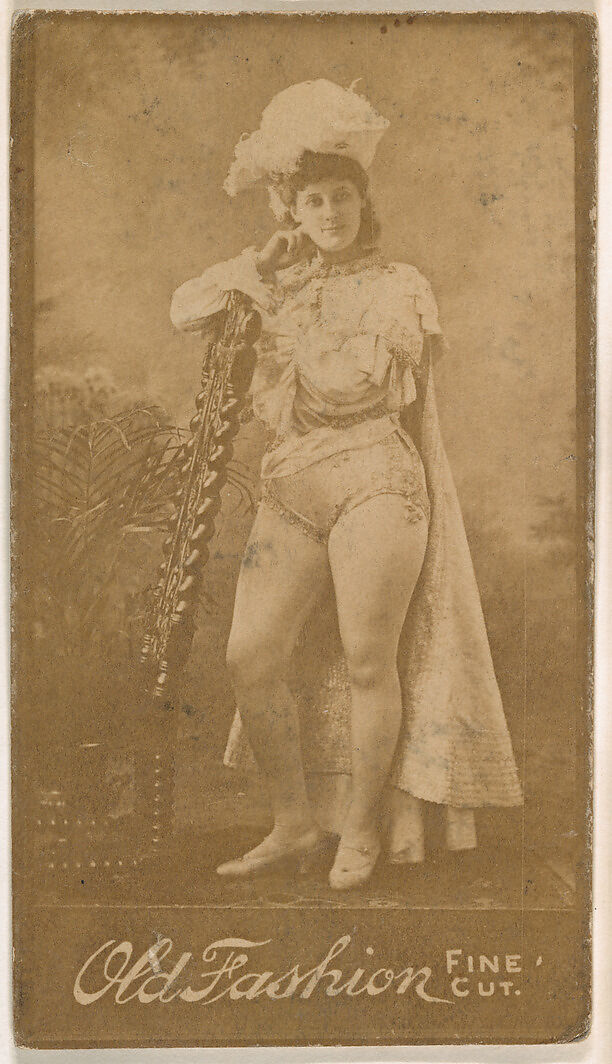 Actress wearing costume with cape, from the Actresses series (N664) promoting Old Fashion Fine Cut Tobacco, Albumen photograph 