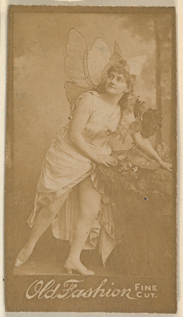Actress wearing costume with wings, from the Actresses series (N664) promoting Old Fashion Fine Cut Tobacco, Albumen photograph 