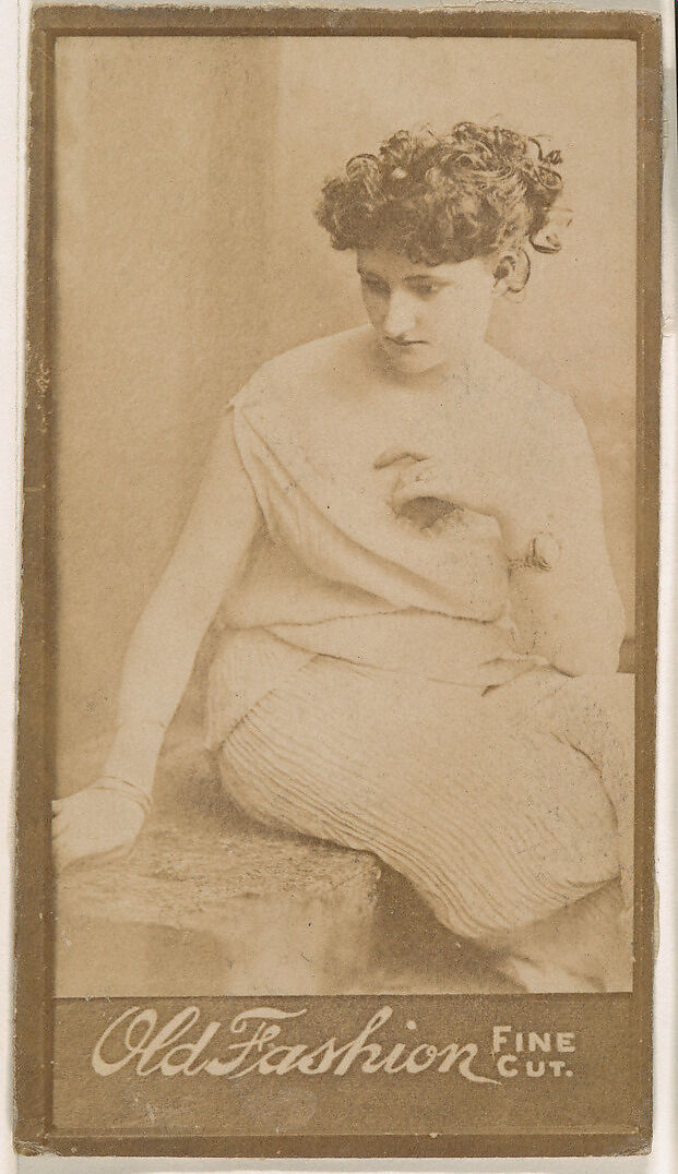 Seated actress, from the Actresses series (N664) promoting Old Fashion Fine Cut Tobacco, Albumen photograph 