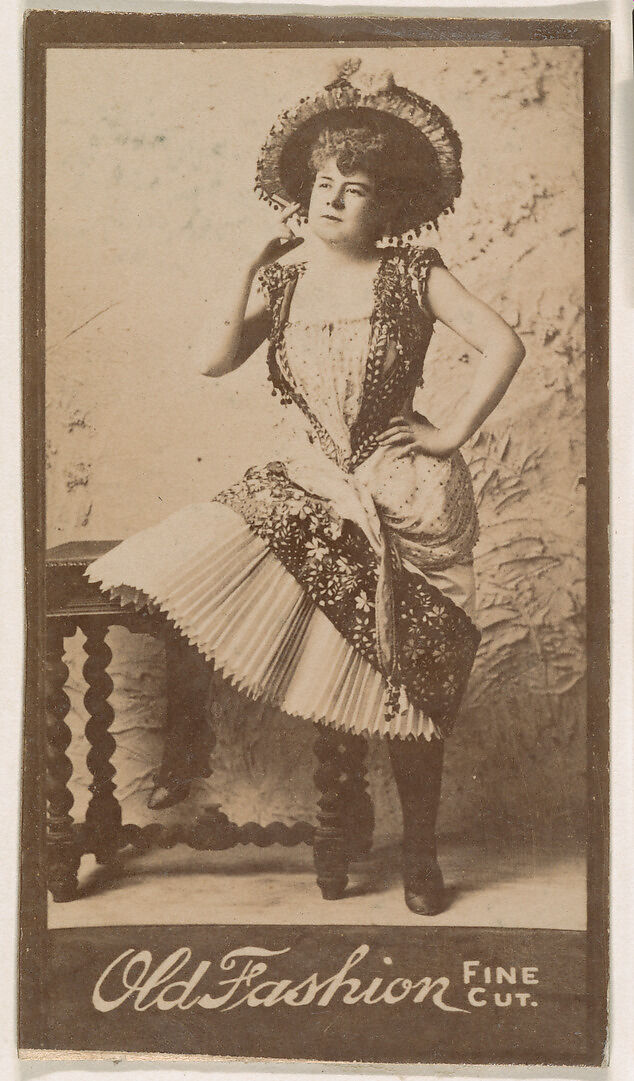 Actress standing with hand on hip, from the Actresses series (N664) promoting Old Fashion Fine Cut Tobacco, Albumen photograph 