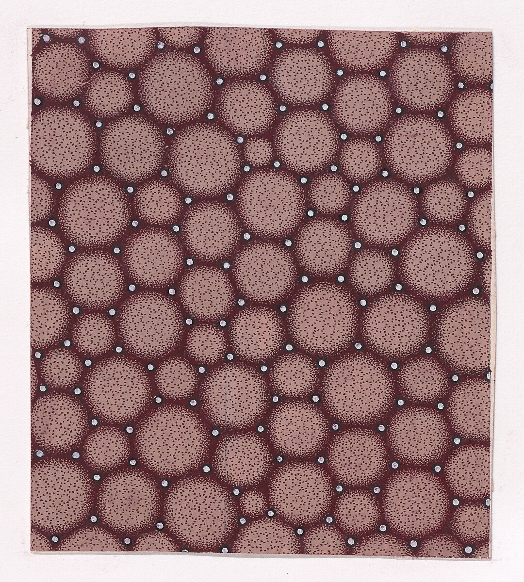 Textile Design with a Seamless Pattern of Circles and Pearls, Anonymous, Alsatian, 19th century, Gouache 