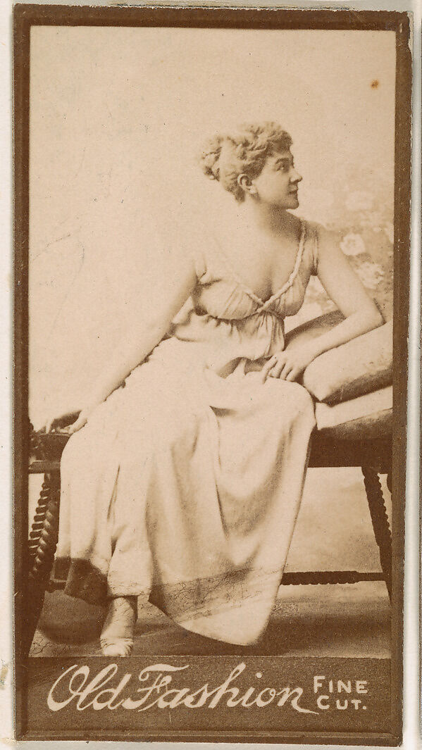 Portrait of actress, from the Actresses series (N664) promoting Old Fashion Fine Cut Tobacco, Albumen photograph 