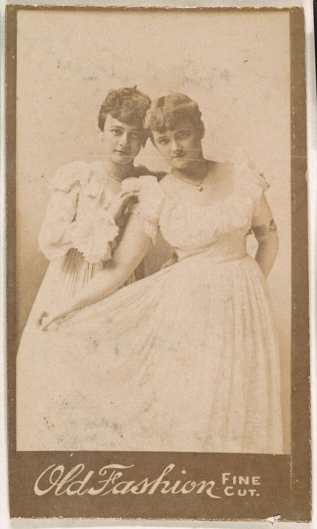 Pair of actresses, from the Actresses series (N664) promoting Old Fashion Fine Cut Tobacco, Albumen photograph 