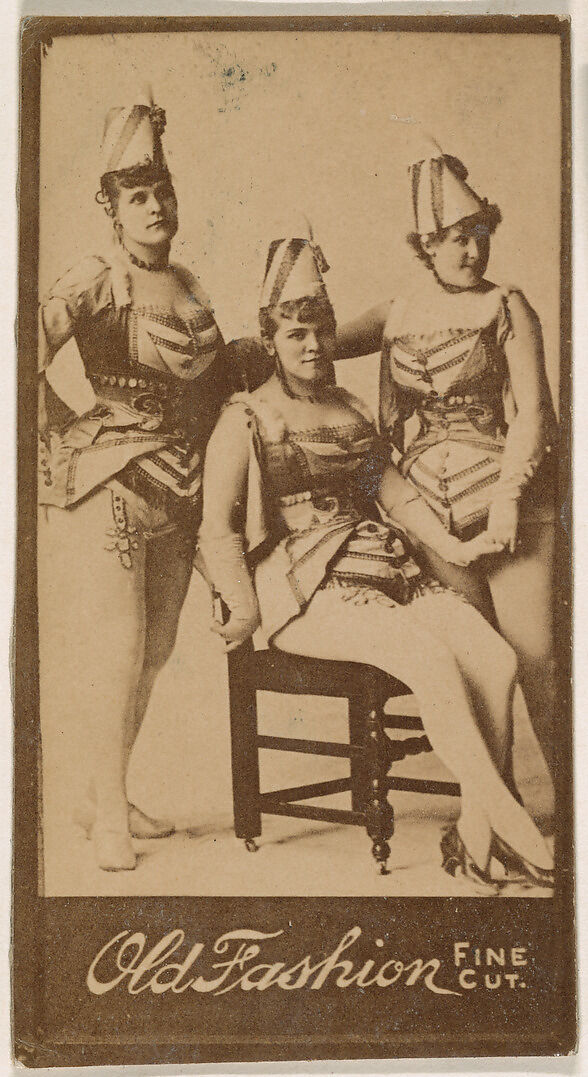 Trio of actresses, from the Actresses series (N664) promoting Old Fashion Fine Cut Tobacco, Albumen photograph 