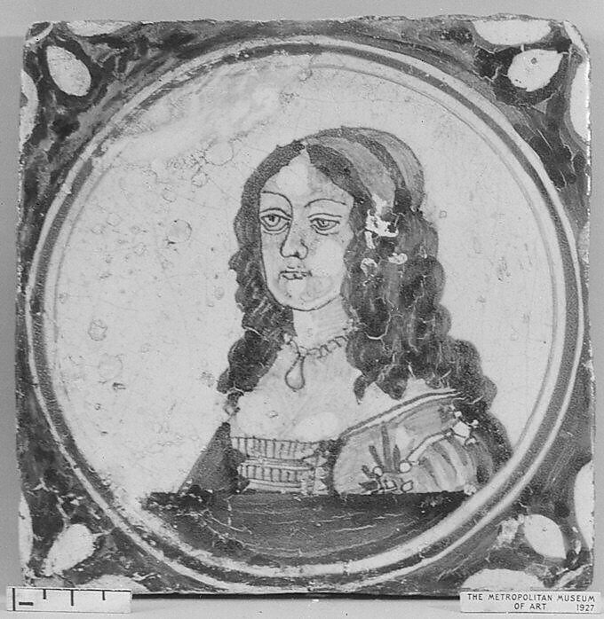 Princess Amalia Van Solms, wife of Prince Frederik Hendrik of Orange (m. 1625), Tin-glazed earthenware, Dutch 