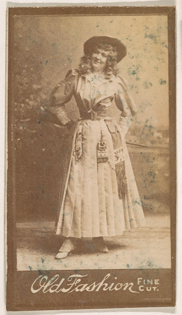 Actress standing with hands behind back, from the Actresses series (N664) promoting Old Fashion Fine Cut Tobacco, Albumen photograph 