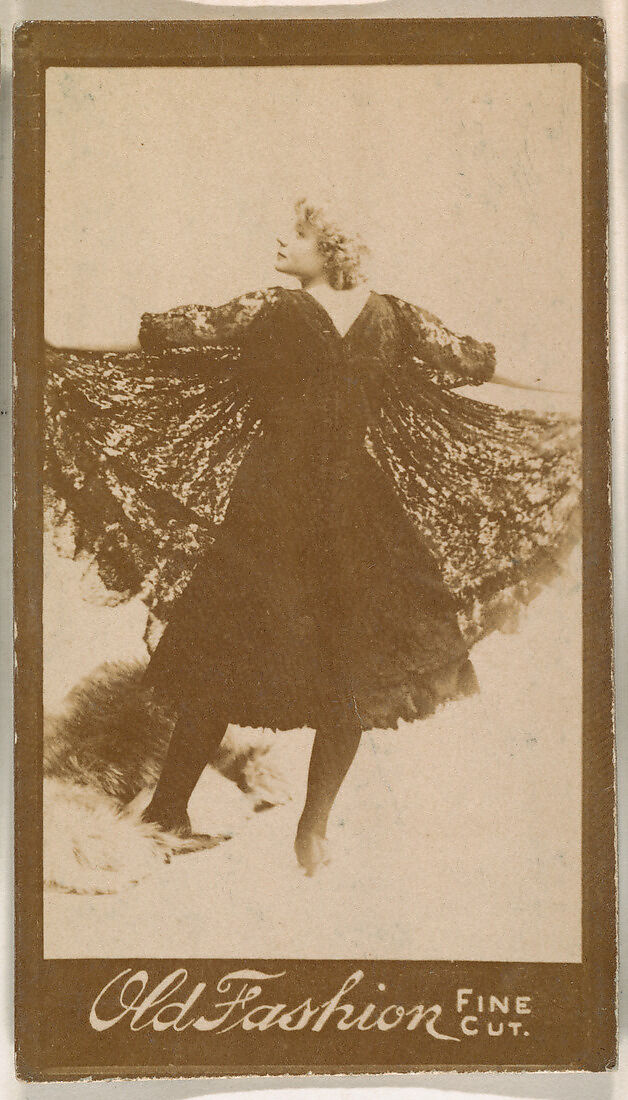 Dancer with lace skirt, from the Actresses series (N664) promoting Old Fashion Fine Cut Tobacco, Albumen photograph 