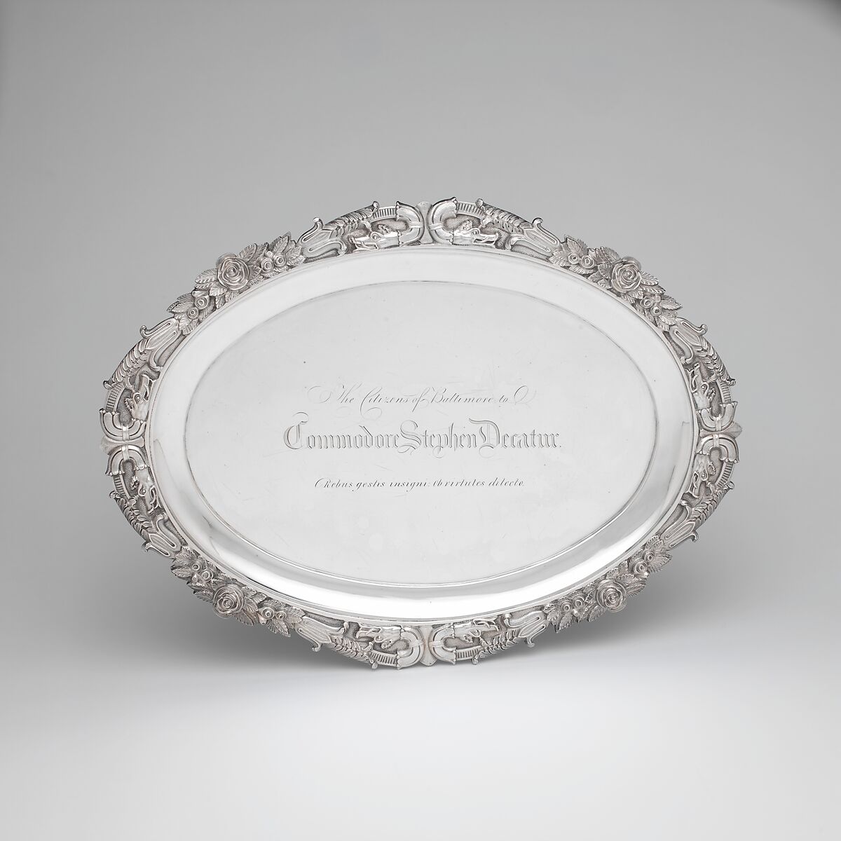 Tray, Andrew Ellicott Warner (1786–1870), Silver, American 