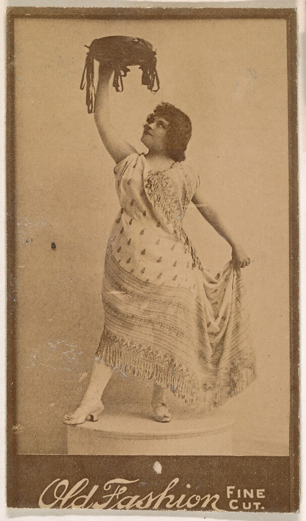 Actress with tambourine, from the Actresses series (N664) promoting Old Fashion Fine Cut Tobacco, Albumen photograph 
