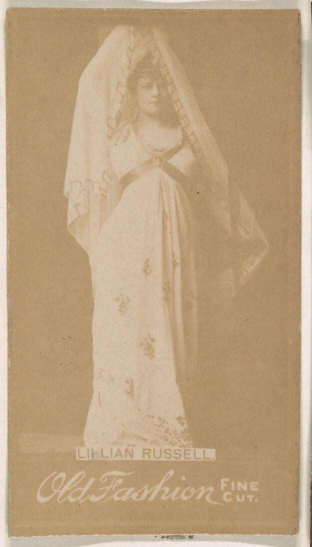 Lillian Russell, from the Actresses series (N664) promoting Old Fashion Fine Cut Tobacco, Albumen photograph 