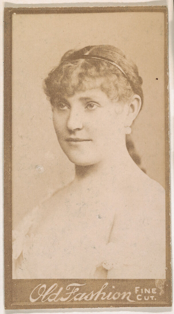 Portrait of actress, from the Actresses series (N664) promoting Old Fashion Fine Cut Tobacco, Albumen photograph 