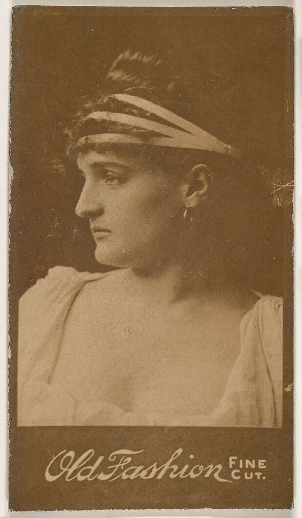 Actress in profile, from the Actresses series (N664) promoting Old Fashion Fine Cut Tobacco, Albumen photograph 