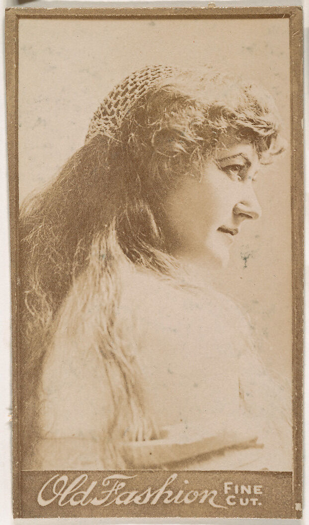 Actress in profile, from the Actresses series (N664) promoting Old Fashion Fine Cut Tobacco, Albumen photograph 