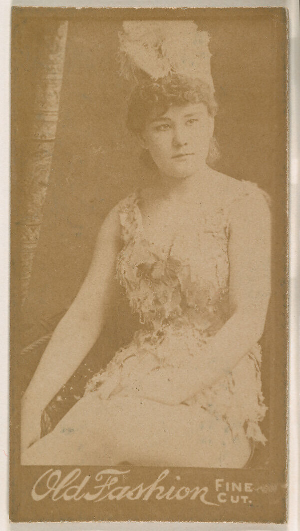 Actress wearing plumed hat, from the Actresses series (N664) promoting Old Fashion Fine Cut Tobacco, Albumen photograph 