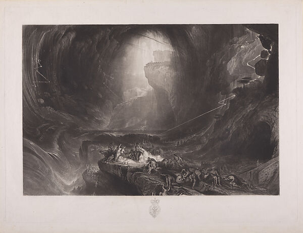 The Deluge, John Martin (British, Haydon Bridge, Northumberland 1789–1854 Douglas, Isle of Man), Mezzotint with etching, engraver's proof, British 