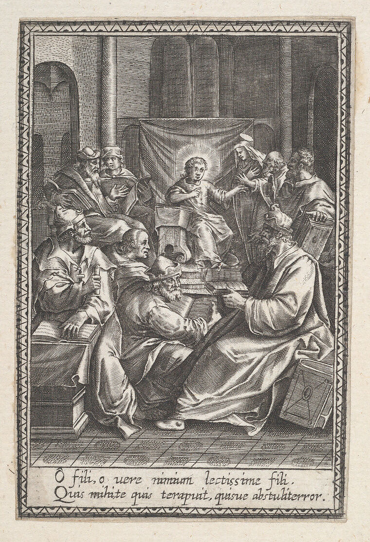 Christ Among the Doctors, Anonymous, Engraving 