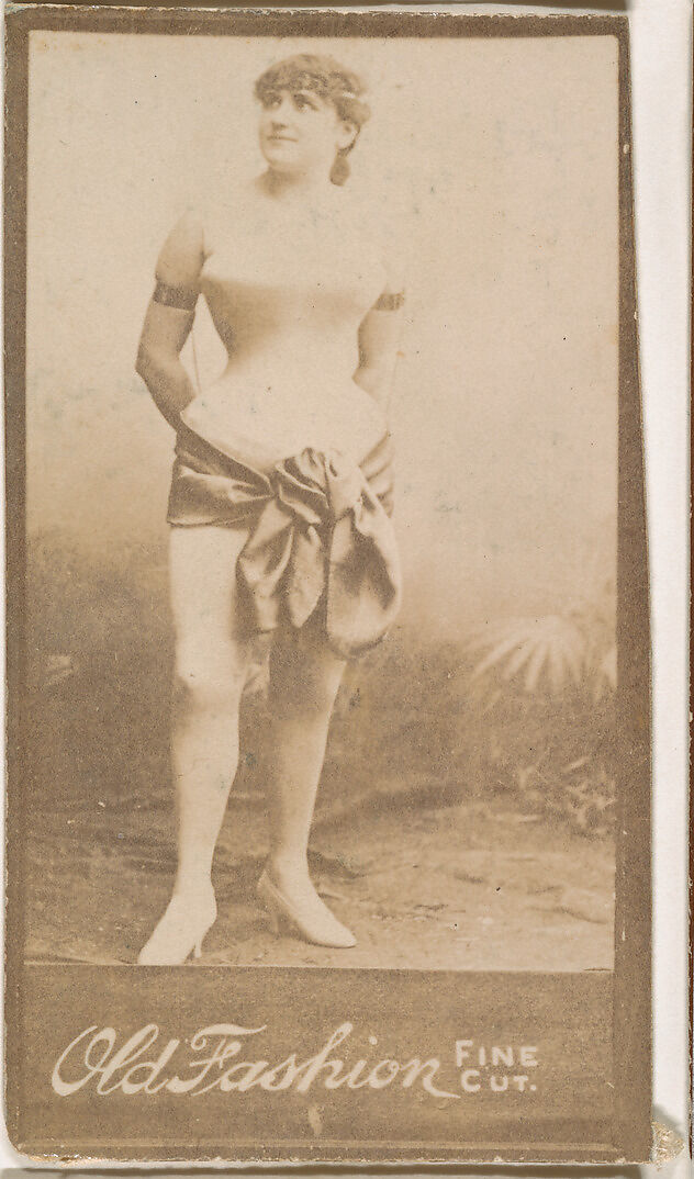 Actress wearing wide sash at waist, from the Actresses series (N664) promoting Old Fashion Fine Cut Tobacco, Albumen photograph 