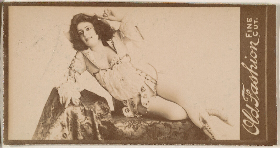 Reclining actress, from the Actresses series (N664) promoting Old Fashion Fine Cut Tobacco, Albumen photograph 