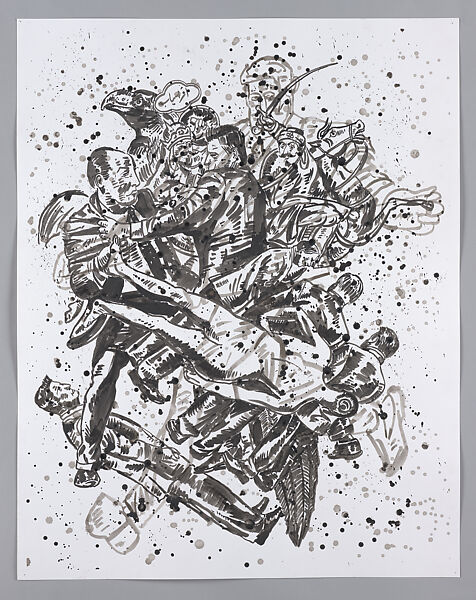Untitled, Nicky Nodjoumi (Iranian, born Kermanshah, 1942), Ink on paper 