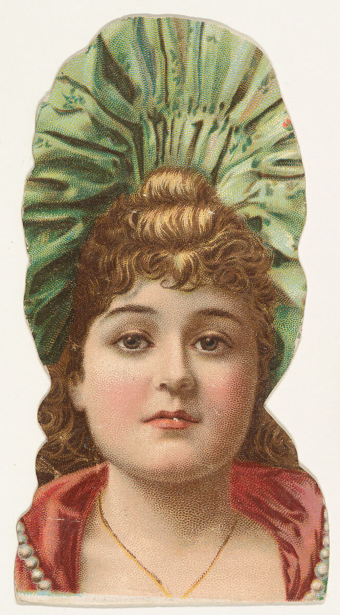 Actress wearing green cloth hat, from Stars of the Stage, Fourth Series (N132) issued by Duke Sons & Co. to promote Honest Long Cut Tobacco, Issued by W. Duke, Sons &amp; Co. (New York and Durham, N.C.), Commercial color lithograph 