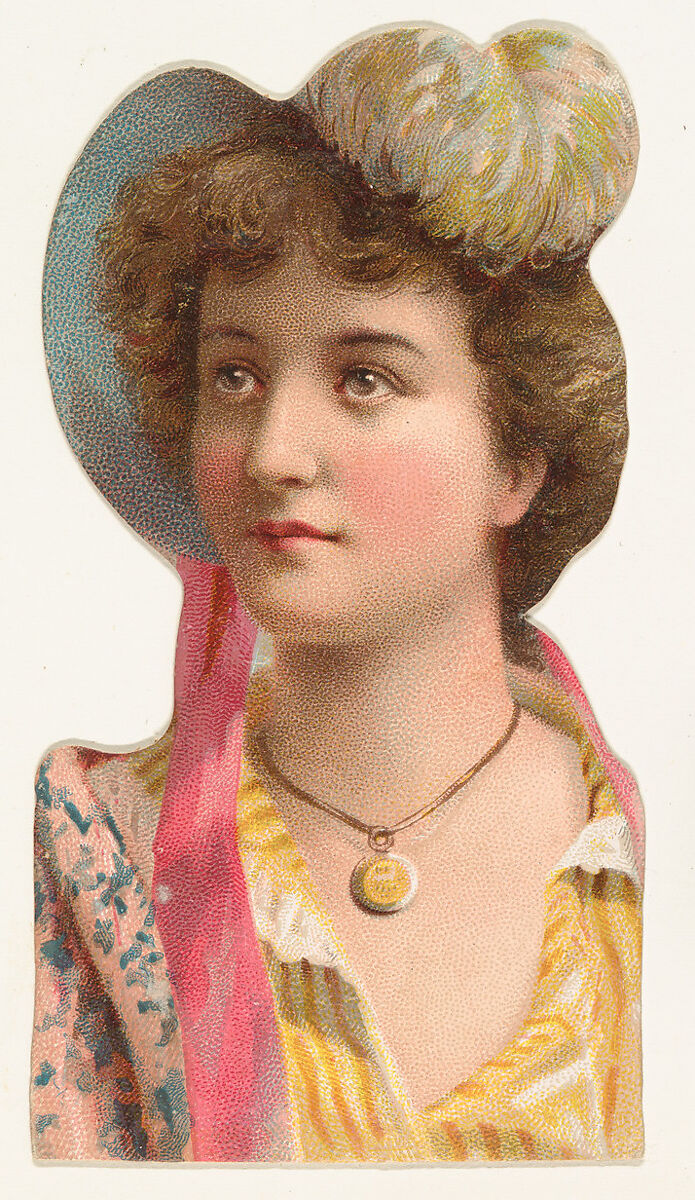 Actress wearing brimmed hat with white feather, from Stars of the Stage, Fourth Series (N132) issued by Duke Sons & Co. to promote Honest Long Cut Tobacco, Issued by W. Duke, Sons &amp; Co. (New York and Durham, N.C.), Commercial color lithograph 