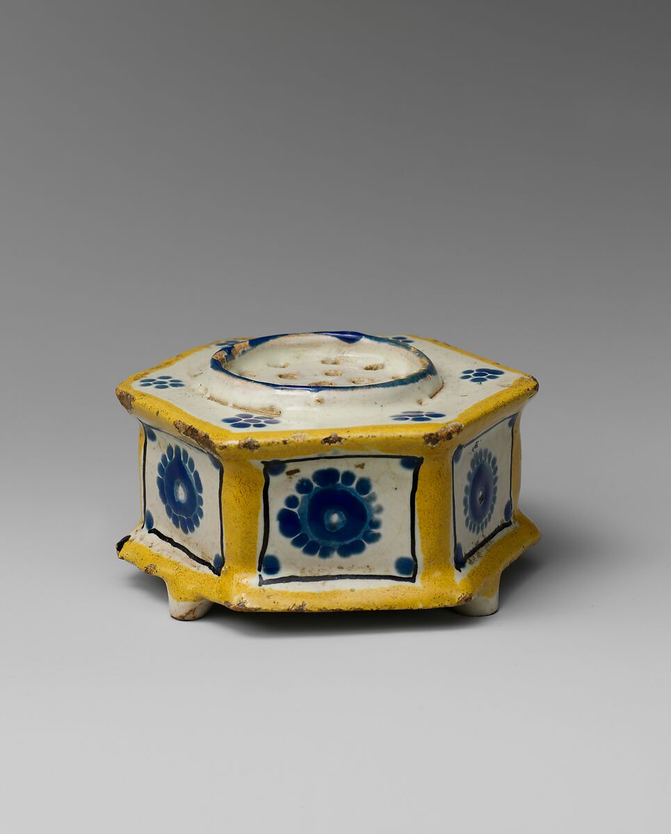 Sand Shaker, Tin-glazed earthenware, Mexican 