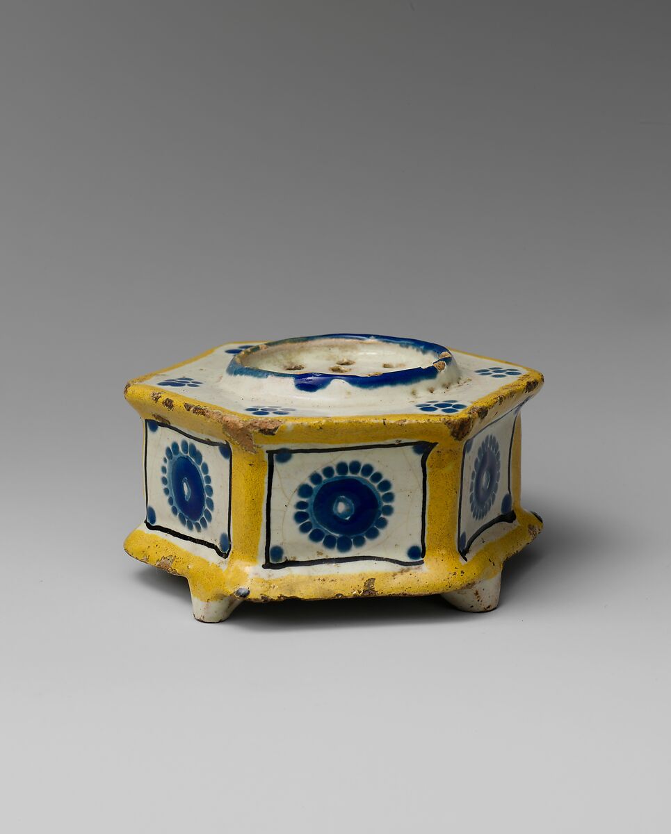 Sand Shaker, Tin-glazed earthenware, Mexican