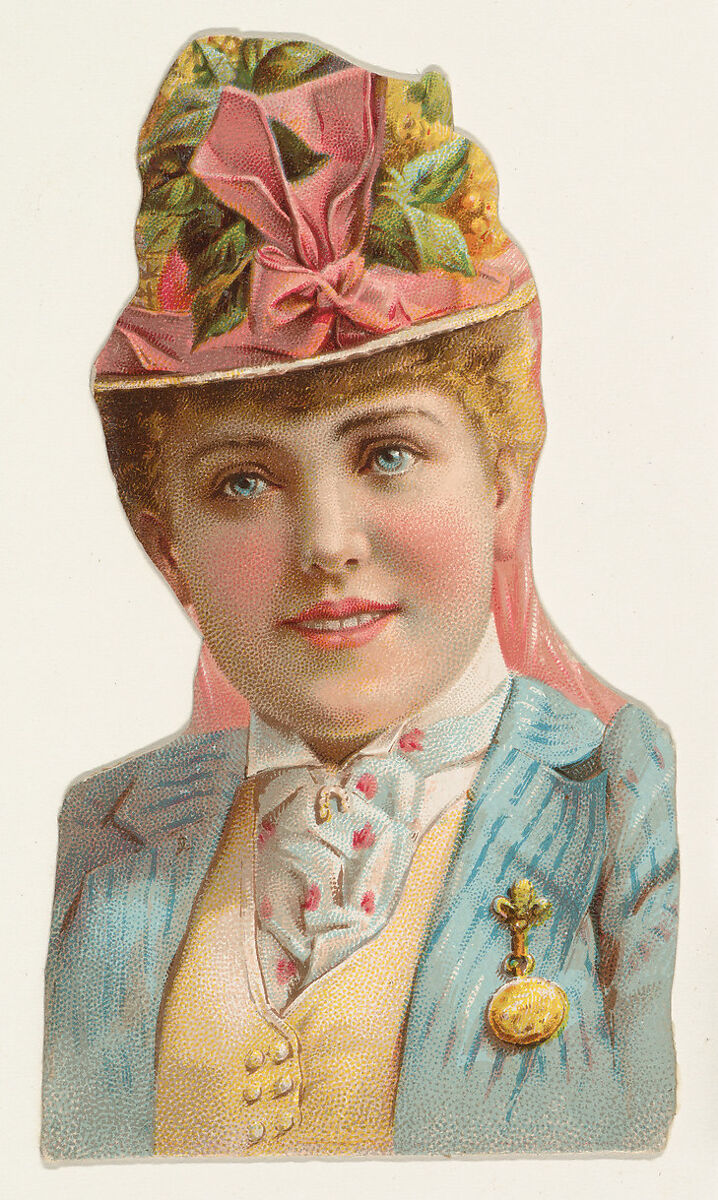 Actress wearing gold brooch, from Stars of the Stage, Fourth Series (N132) issued by Duke Sons & Co. to promote Honest Long Cut Tobacco, Issued by W. Duke, Sons &amp; Co. (New York and Durham, N.C.), Commercial color lithograph 