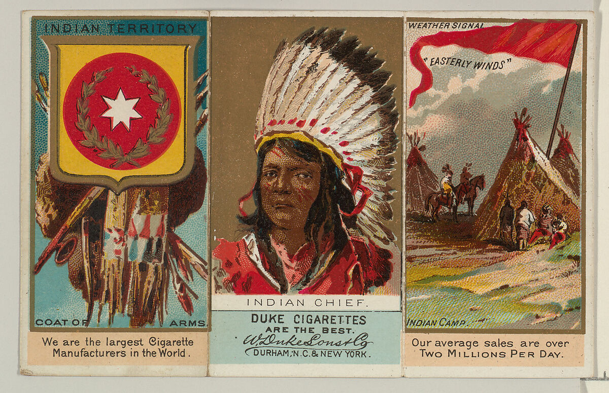 Indian Chief, from "Governors, Arms, Etc." series (N133-2), issued by Duke Sons & Co., Issued by W. Duke, Sons &amp; Co. (New York and Durham, N.C.), Commercial color lithograph 